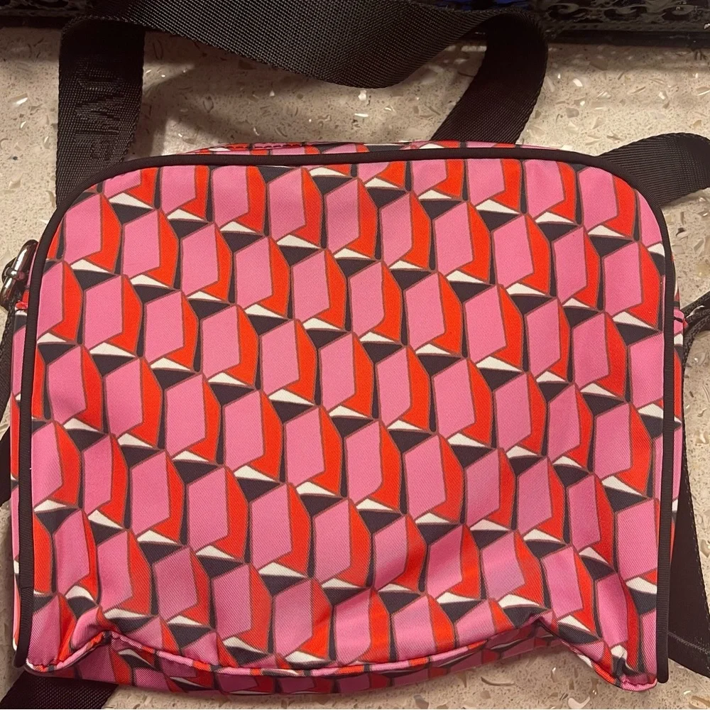 DVF Geometric Pink and Red Crossbody Bag